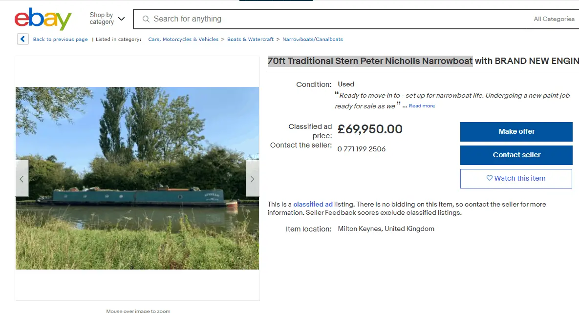 Narrowboats for sale privately.