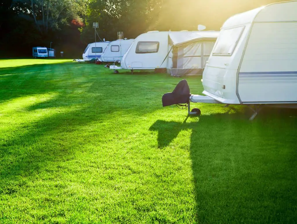 some typical caravans in the UK.